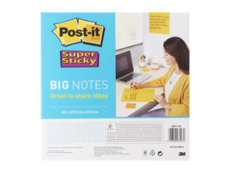 Post-it Grandes notes adhésives Super Sticky, 279 x 279 mm