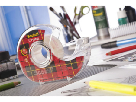 Scotch Dévidoir à main Crystal, transparent, pack économique
