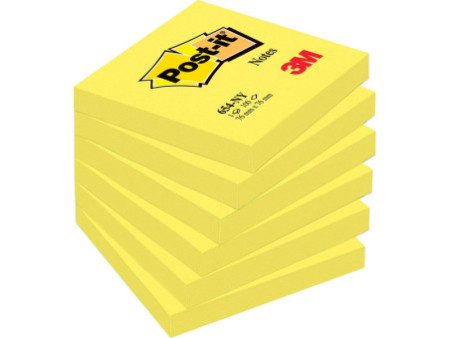 Post-it Bloc-note adhésif, 76 x 76 mm, jaune néon