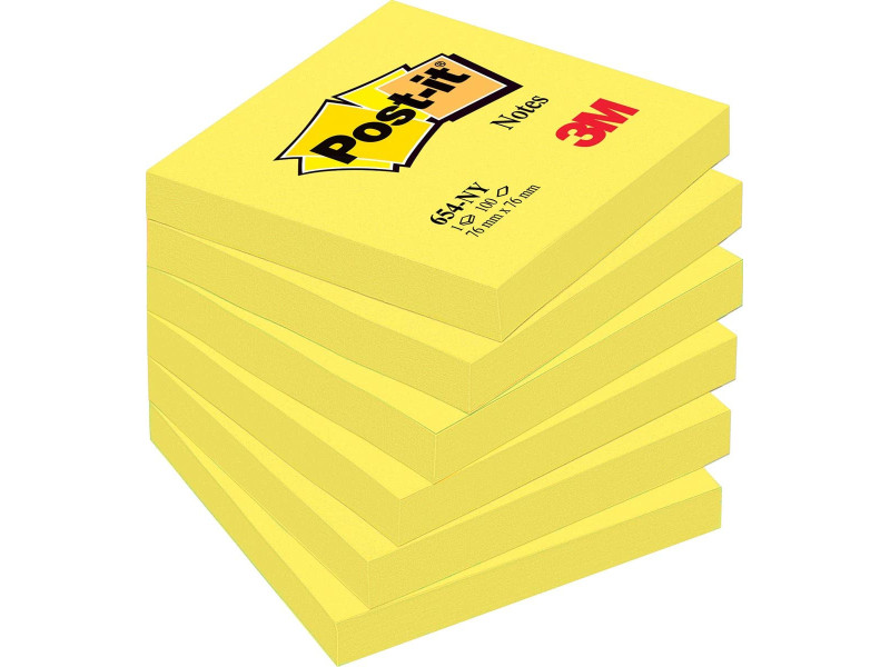 Post-it Bloc-note adhésif, 76 x 76 mm, jaune néon