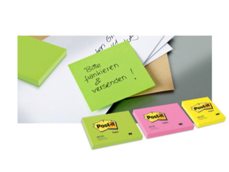 Post-it Bloc-note adhésif, 127 x 76 mm, jaune néon