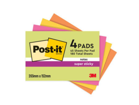 Post-it Bloc-note Meeting Notes Super Sticky, 152 x 203 mm