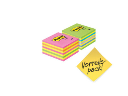 Post-it Bloc-note cube, 76 x 76 mm, pack promo, assorti