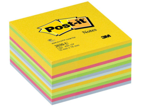 Post-it Bloc-note cube, 76 x 76 mm, assorti Light Energie