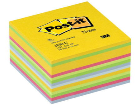 Post-it Bloc-note cube, 76 x 76 mm, assorti Light Energie