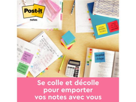 Post-it Bloc-note cube, 76 x 76 mm, assorti Light Plaisir