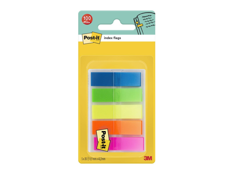 Post-it Marque-pages Index, 11,9 x 43,2 mm, 5 couleurs