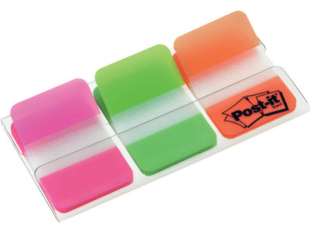 Post-it Marque-pages Index Strong, 25,4 x 38 mm, 3 couleurs