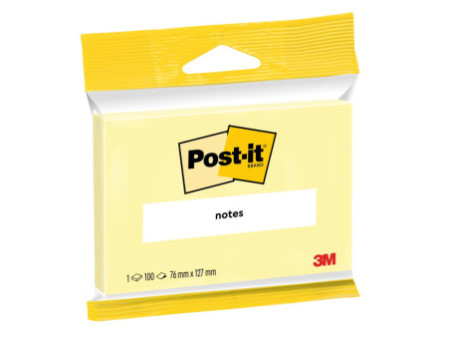 Post-it Notes adhésives, 76 x 127 mm, blister, jaune