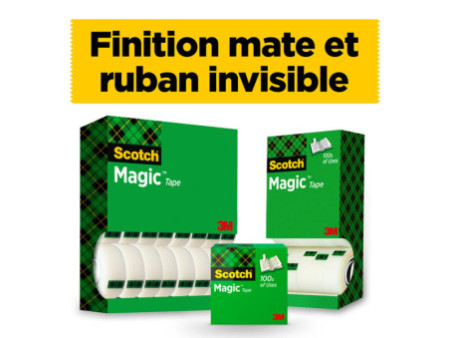 3M Scotch Ruban adhésif Magic 810, 25 mm x 66 m, invisible