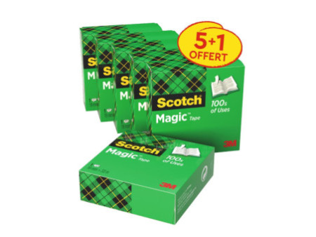 3M Scotch Ruban adhésif Magic 810, pack promo, 19 mm x 33 mm