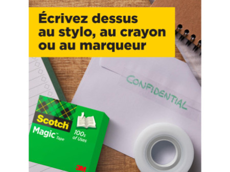 3M Scotch Ruban adhésif Magic 810, 19 mm x 33m, 6+2 GRATUITS