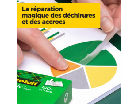 3M Scotch Ruban adhésif Magic 810, 19 mm x 33m, 6+2 GRATUITS