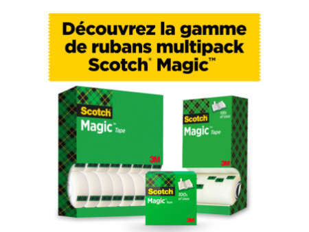 3M Scotch Ruban adhésif Magic 810, 19 mm x 33m, 6+2 GRATUITS