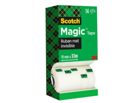 3M Scotch Ruban adhésif Magic 810, 19mm x 33m, 10+4 GRATUITS