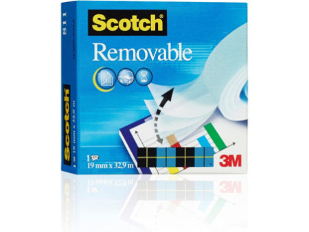 3M Scotch Ruban adhésif Magic 811, amovible, 19 mm x 33 m