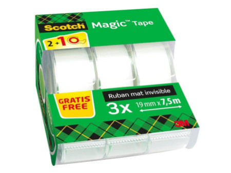 3M Scotch Ruban adhésif Magic 810, pack Caddy, invisible