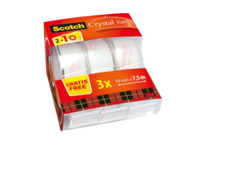 Scotch Ruban adhésif Crystal Clear 600, pack Caddy