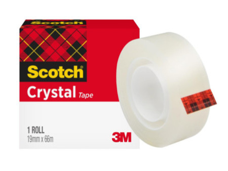 Scotch Ruban adhésif Crystal Clear 600, 19 mm x 66 m, carton