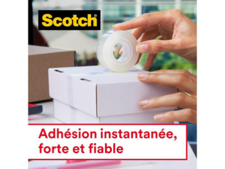 Scotch Ruban adhésif Crystal Clear 600, 19 mm x 66 m, carton