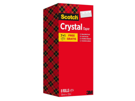 Scotch Ruban adhésif Crystal Clear 600, 19 mm x 33 m, 7+1
