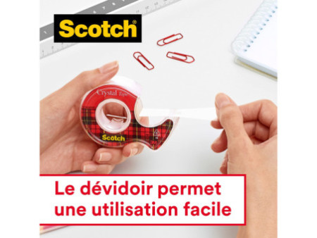 Scotch Ruban adhésif Crystal Clear 600, 19 mm x 33 m, 7+1