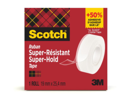 Scotch Ruban adhésif Super-Hold 700K, 19 mm x 25,4 m, carton