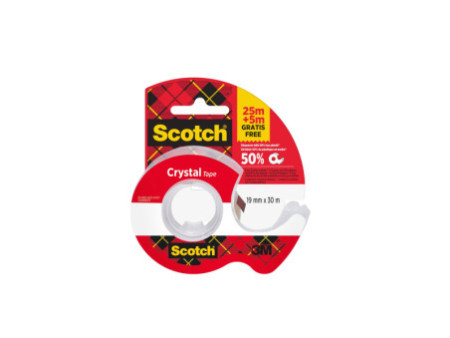 Scotch Ruban adhésif Crystal Clear 600, avec dévidoir
