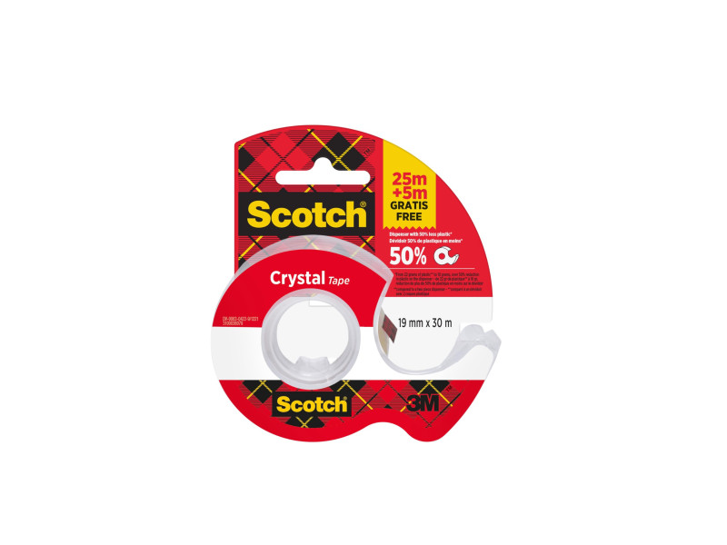 Scotch Ruban adhésif Crystal Clear 600, avec dévidoir