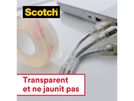 Scotch Ruban adhésif Crystal Clear 600, avec dévidoir