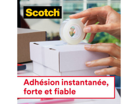 Scotch Ruban adhésif Crystal Clear 600, avec dévidoir