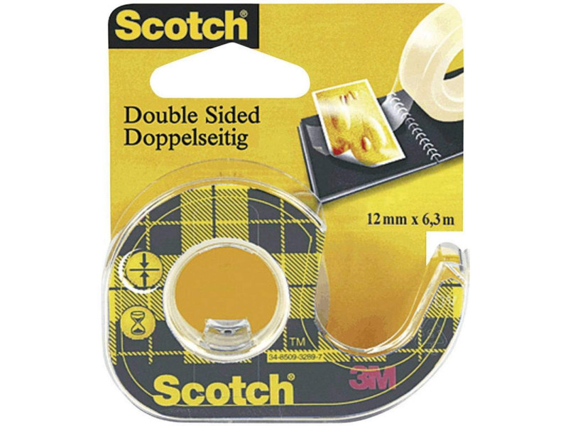 Scotch Ruban adhésif double face 665, 12 mm x 7,9 m