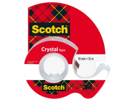 Scotch Ruban adhésif Crystal, transparent, avec dévidoir