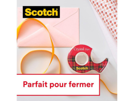 Scotch Ruban adhésif Crystal, transparent, avec dévidoir