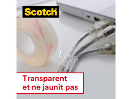 Scotch Ruban adhésif Crystal, transparent, avec dévidoir