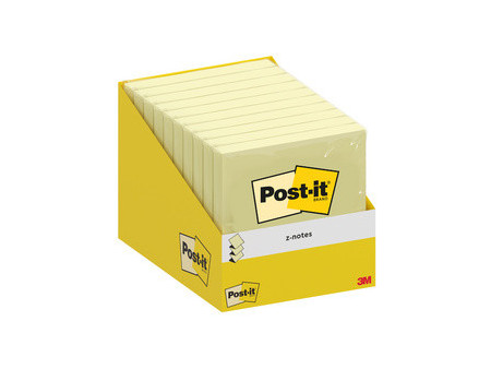 Post-it Bloc-note adhésif Z-Notes, 76 x 76 mm, jaune pastel