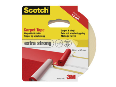 Scotch Ruban adhésif extra fort pour tapis, 50 mm x 20 m