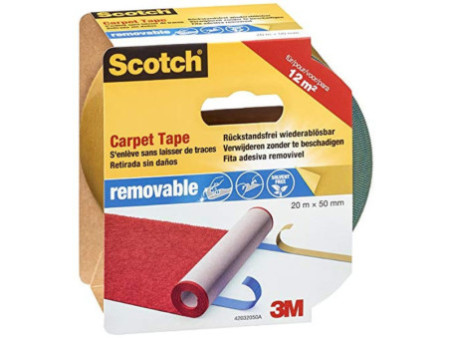 Scotch Ruban adhésif détachable pour tapis, 50 mm x 7 m