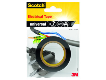 Scotch Ruban isolant universel, 15 mm x 10 mm, noir