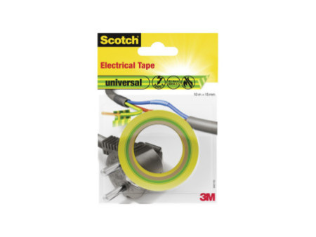 Scotch Ruban isolant universel, 15 mm x 10 m, jaune / vert