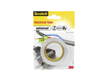 Scotch Ruban isolant universel, 15 mm x 10 m, blanc