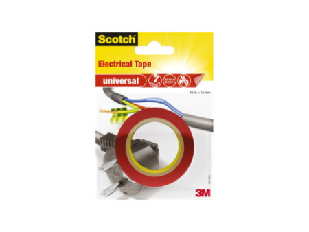 Scotch Ruban isolant universel, 15 mm x 10 m, rouge