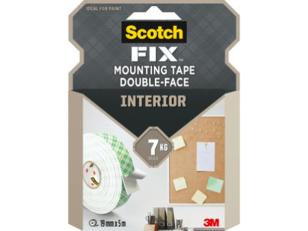 3M Scotch Ruban adhésif de montage double face, 19 mm x 5m