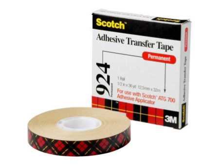 3M Ruban à transfert d'adhésif ATG 924, 12 mm x 55 m
