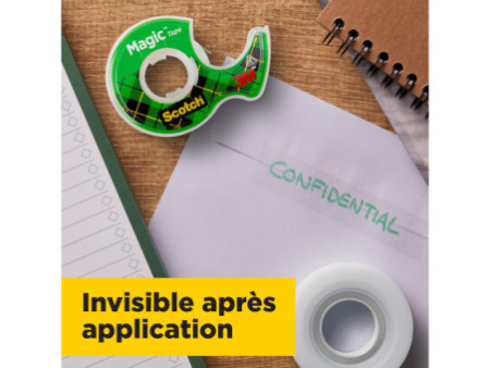 Scotch Ruban adhésif Magic, invisible, avec dévidoir