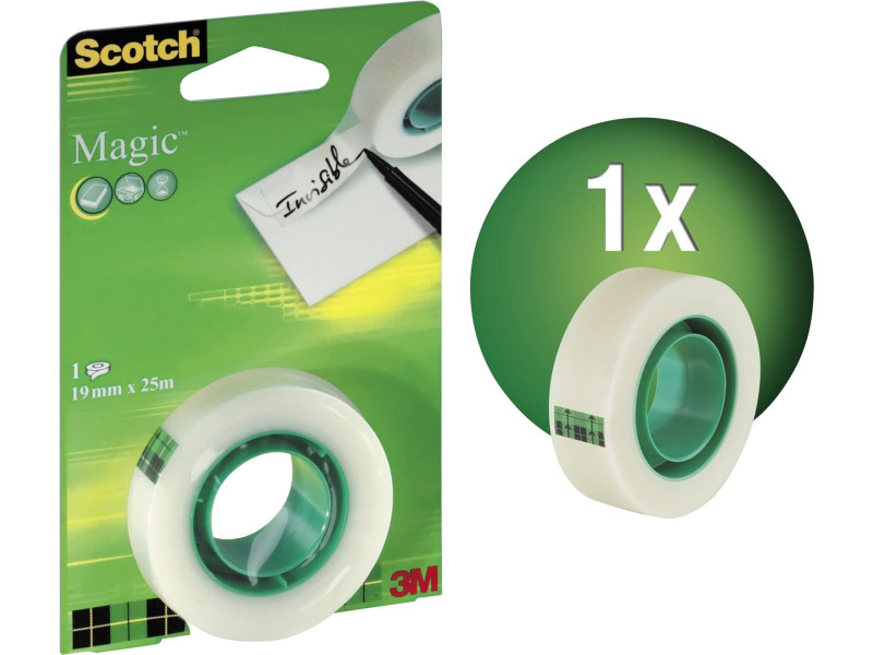 Scotch Ruban adhésif Magic, invisible, 19 mm x 25 m