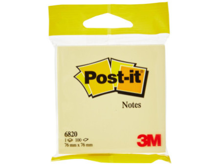 Post-it Bloc-note adhésif, 76 x 76 mm, jaune, en blister