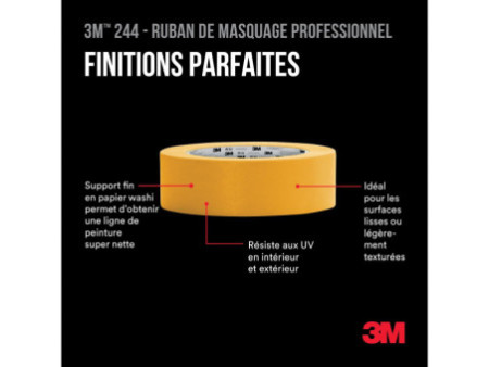 3M Ruban adhésif de masquage 244 Gold, 18 mm x 50 m