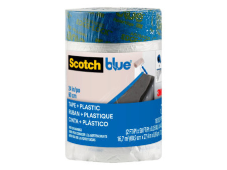 3M ScotchBlue Film de protection avec ruban pour peinture, S
