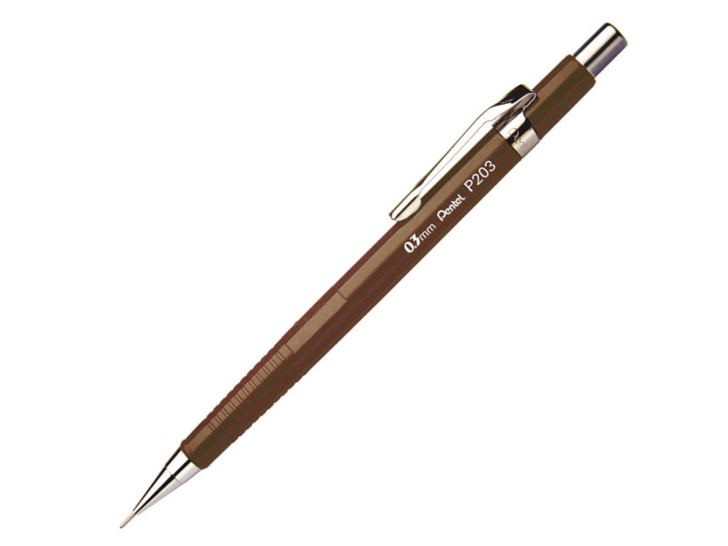 Pentel Porte-mines P203, diamètre de mines: 0,3 mm, marron